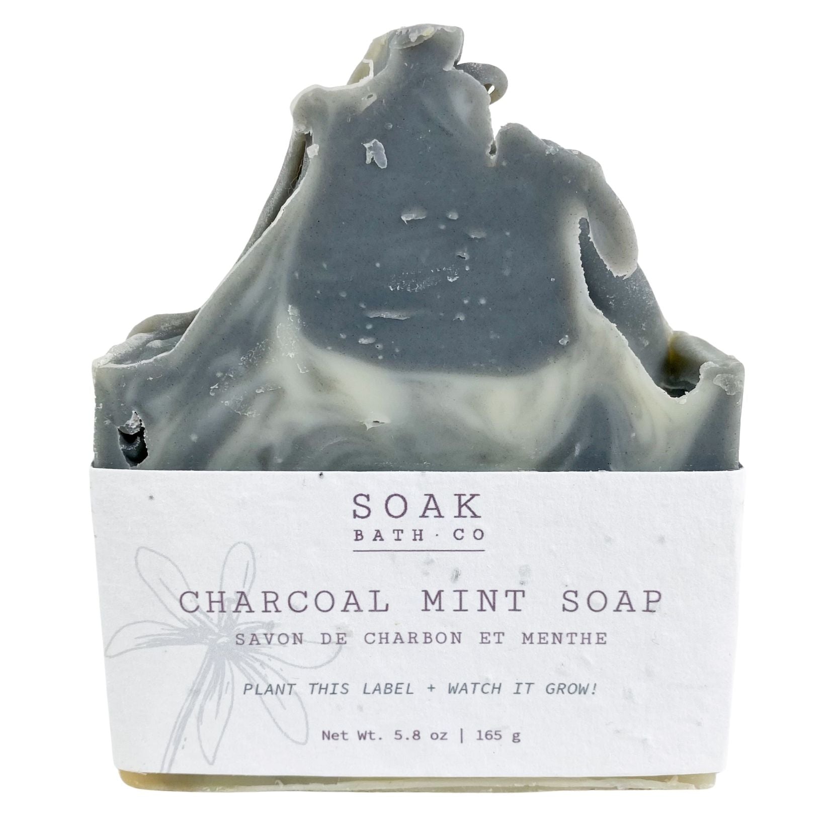 Charcoal Mint Soap Bar with Wildflower Seed Paper