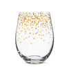 Gold Confetti Stemless Wine Glass