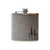 Grey Leather Flask with Pine Trees