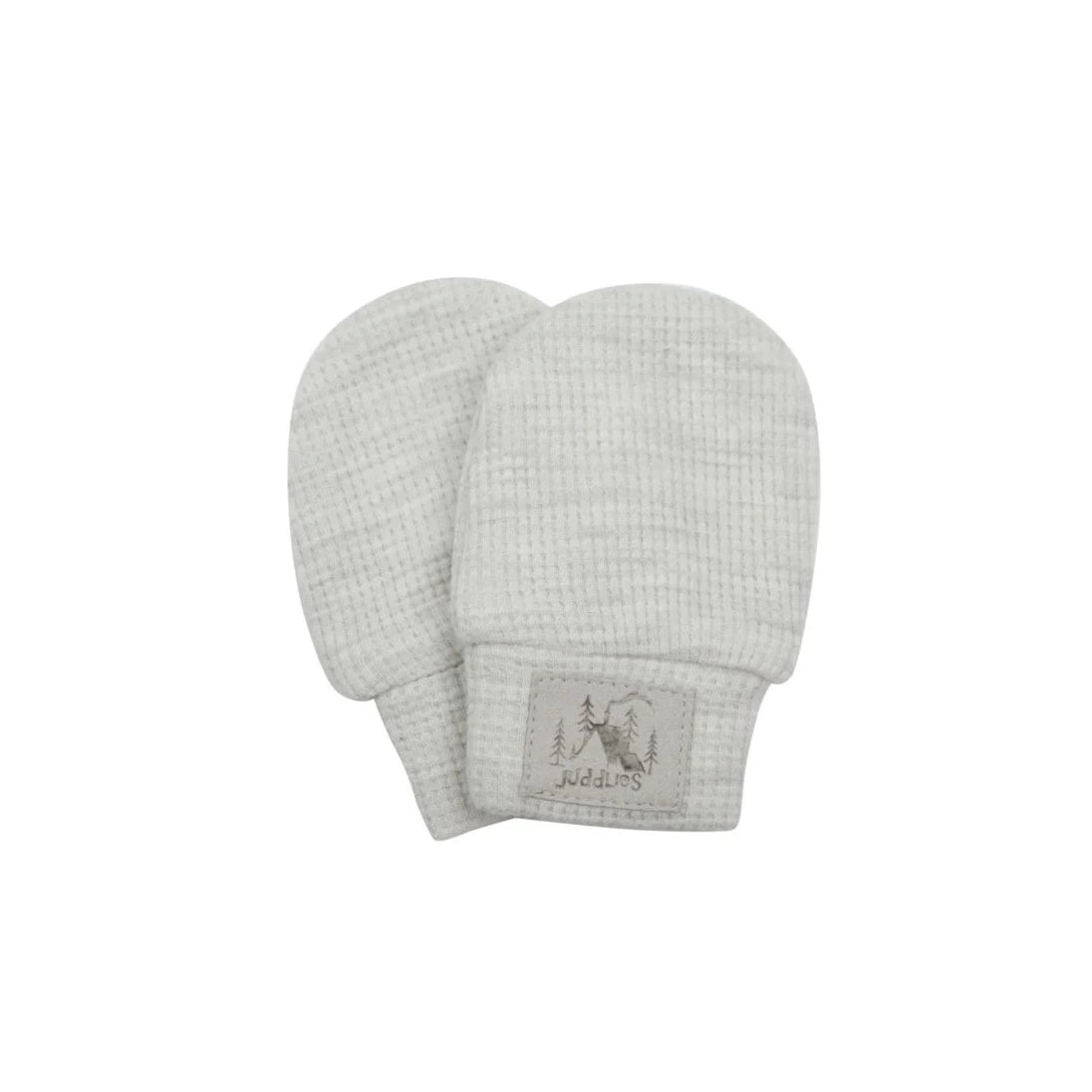 Grey Waffle Baby Scratch Mitts