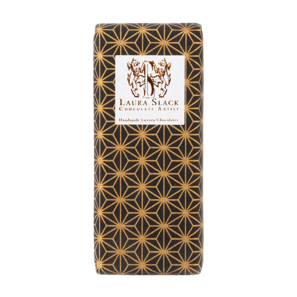 Hand Painted Smoked Sea Salt Dark Chocolate Bar - Black/Gold Paper