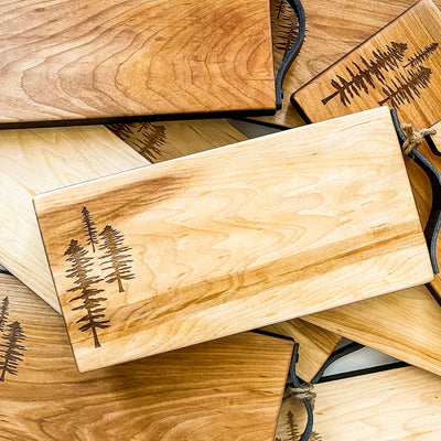 Birch Charcuterie Board with Leather Handle