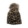 Leopard Knit Pom Pom Hat