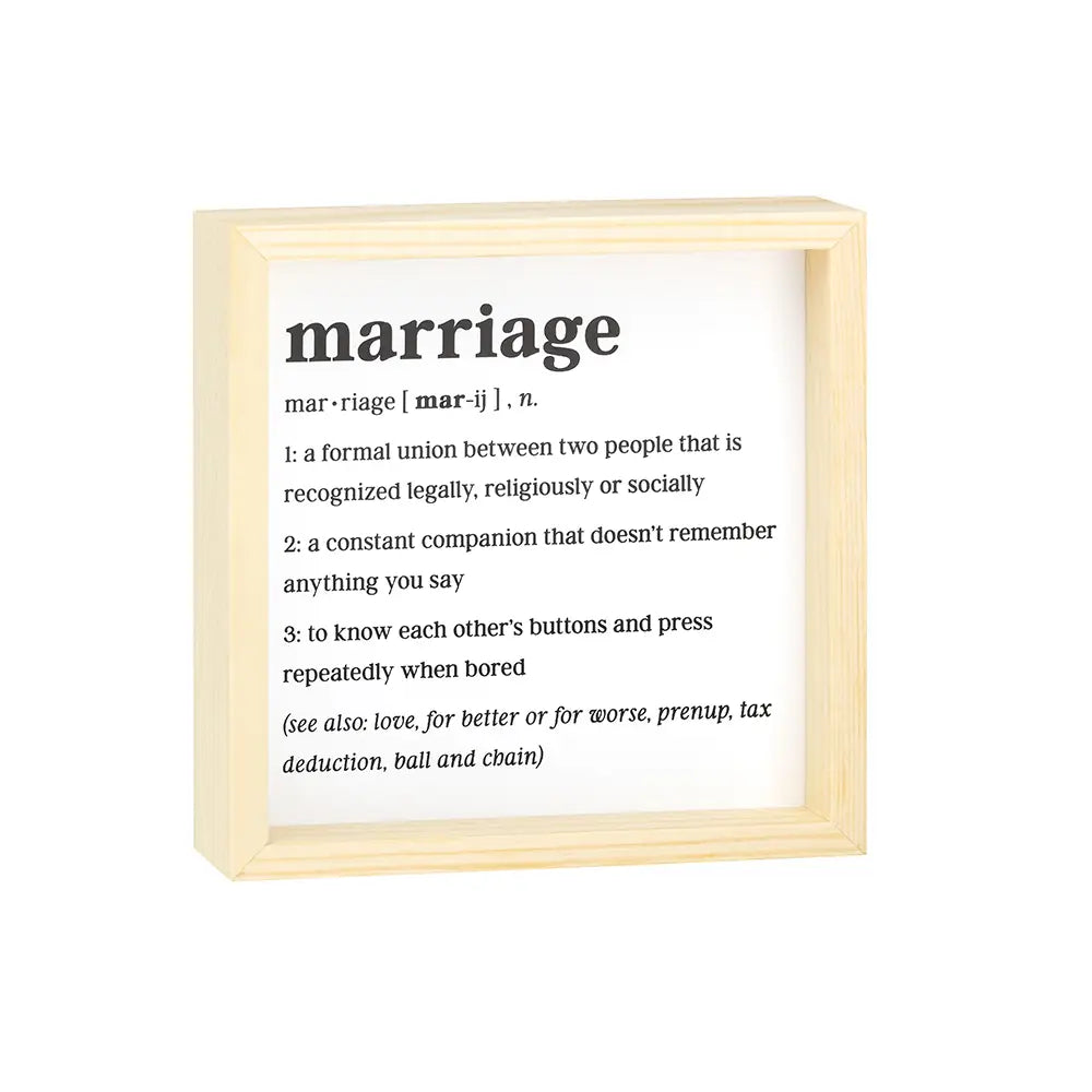 Wooden Framed Marriage Sign