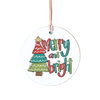 Merry and Bright Wooden Ornament