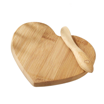 Mini Heart Cheese Board with Spreader