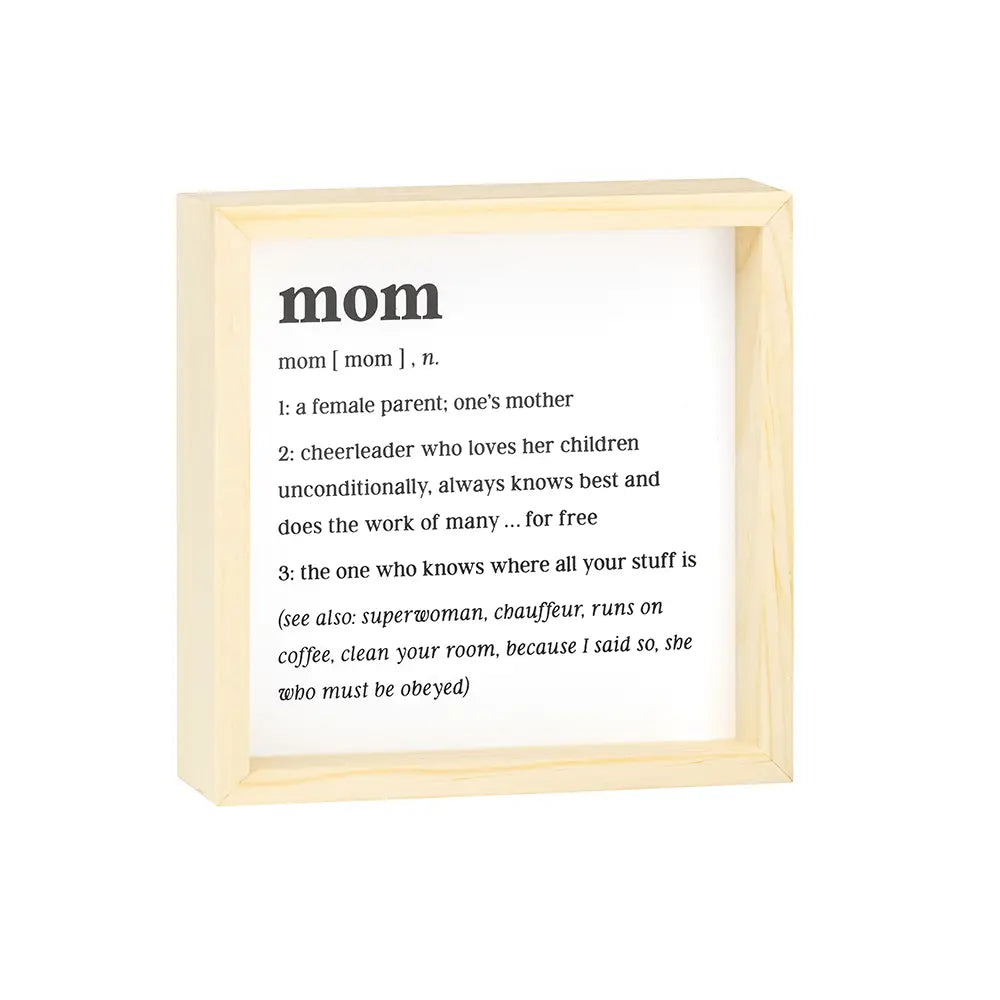 Wooden Framed Mom Sign