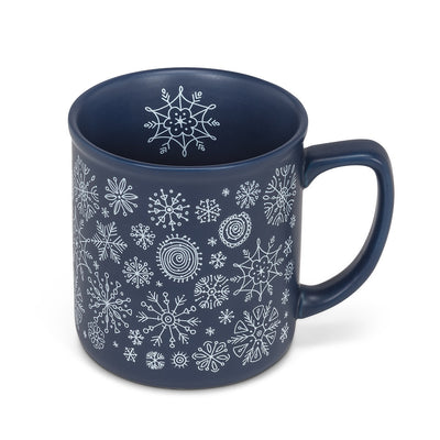 Navy Snowflake Mug