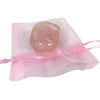 Rose Quartz Stone In Pink Organza Bag