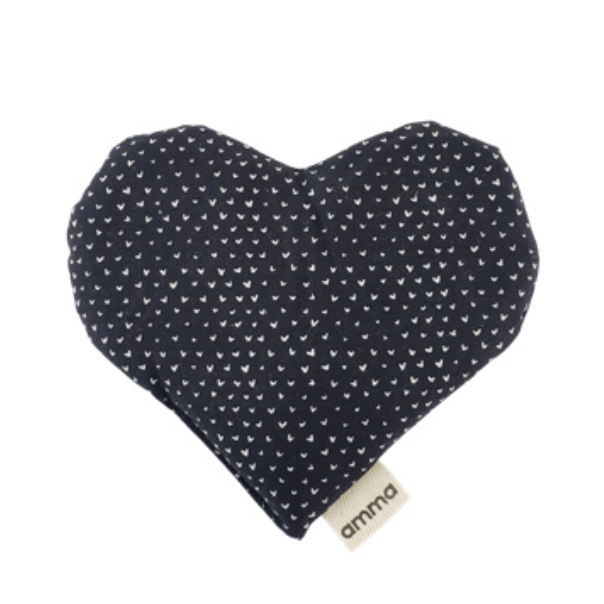 Heart Shaped Black With Mini Hearts Compress - Use Hot or Cold