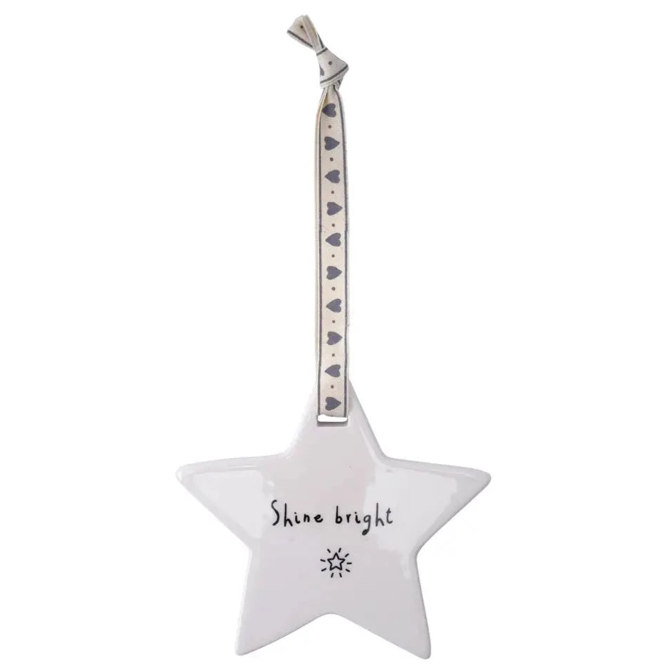 Shine Bright Ceramic Star Ornament
