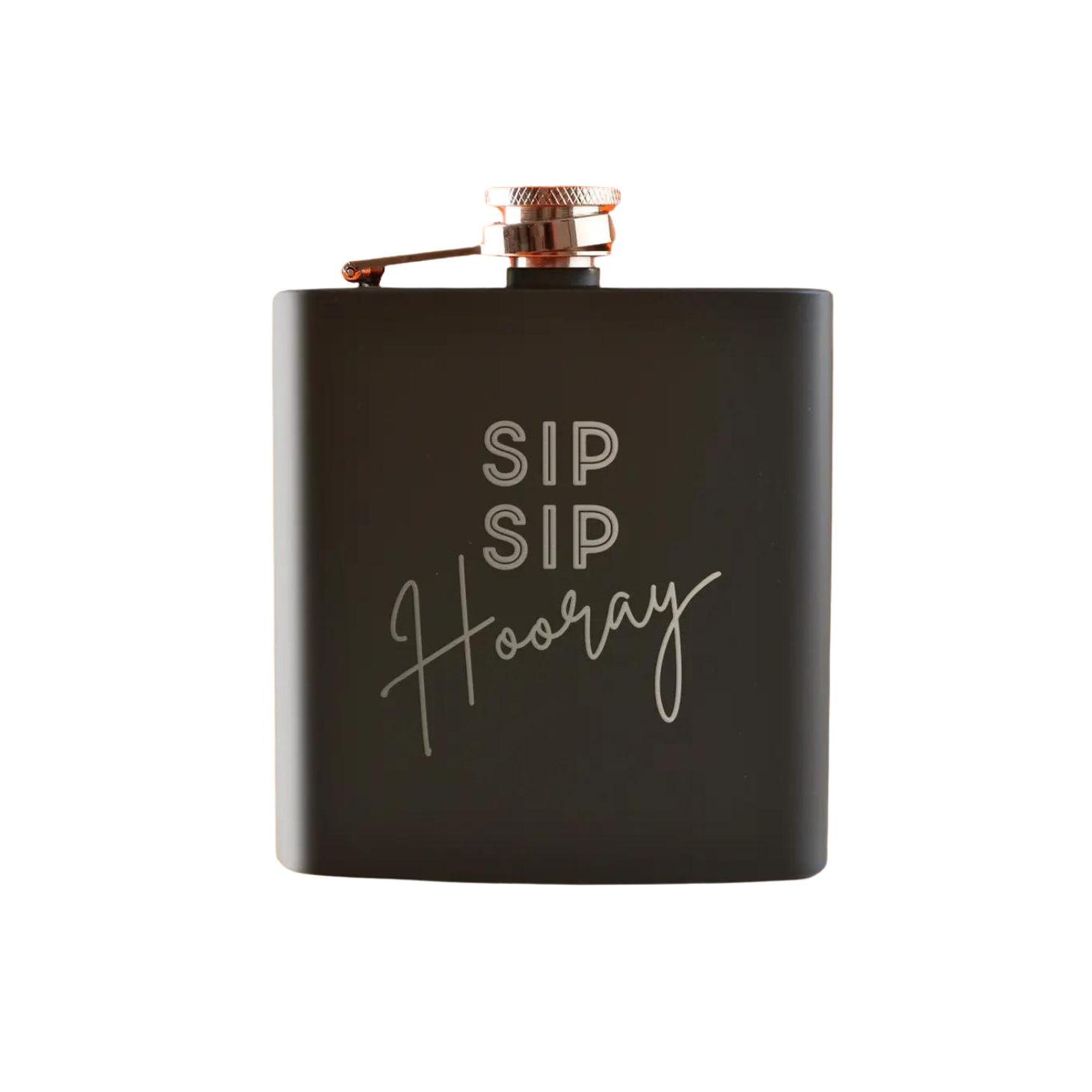 Sip Sip Hooray Black Metal Flask