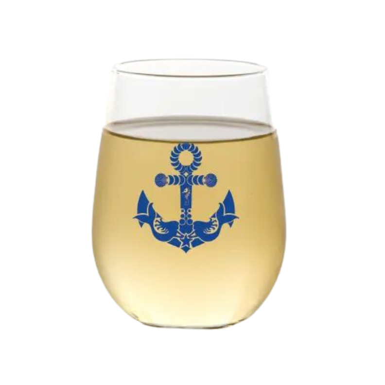 Anchor Shatterproof Wine Glass - Blue