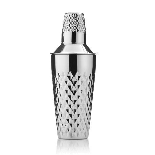 Silver Diamond Pattern Cocktail Shaker