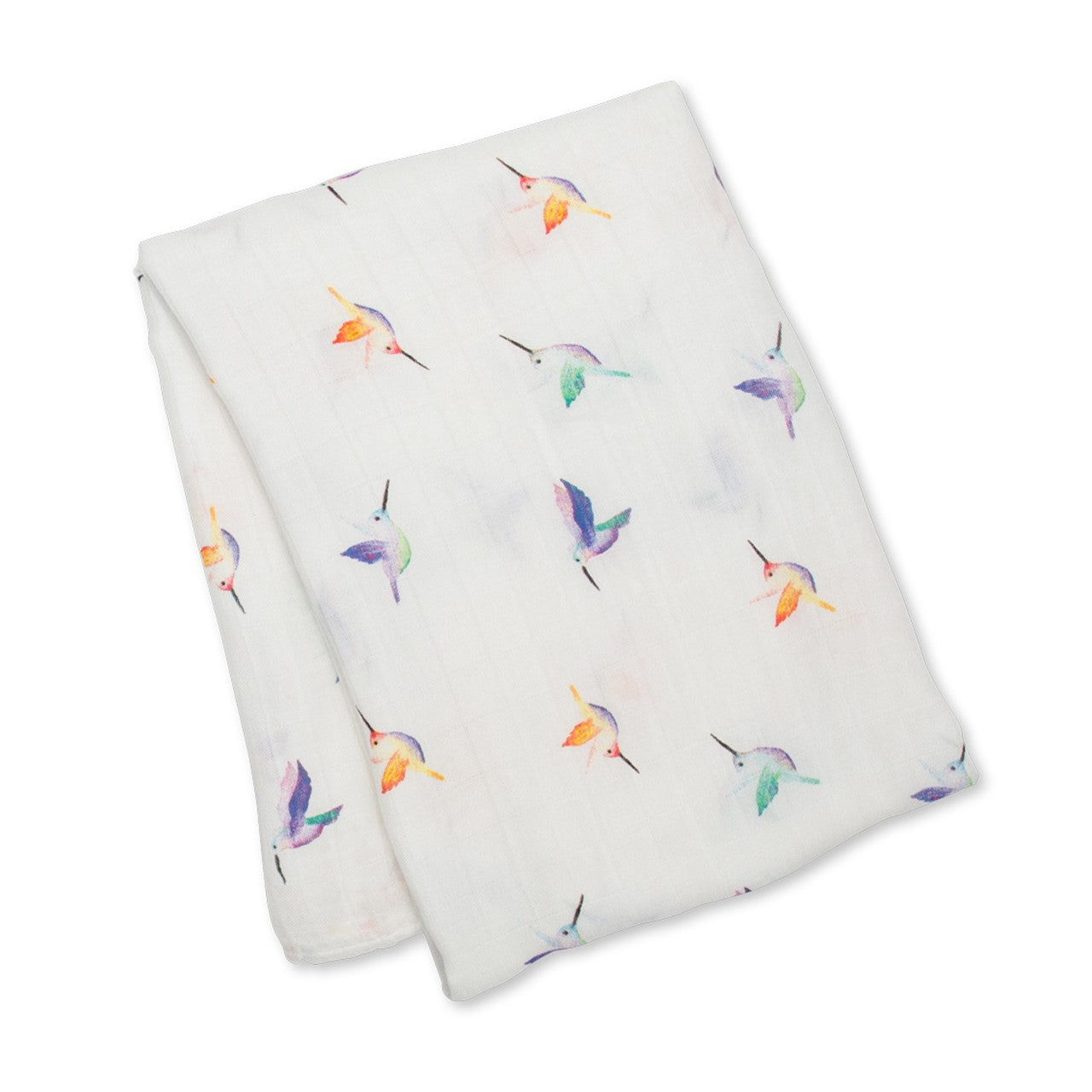 Bamboo Cotton Baby Swaddle Blanket With Hummingbird Pattern