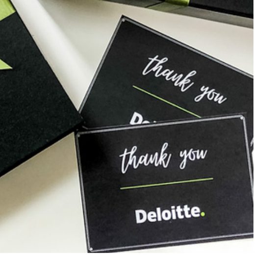 Black branded message cards